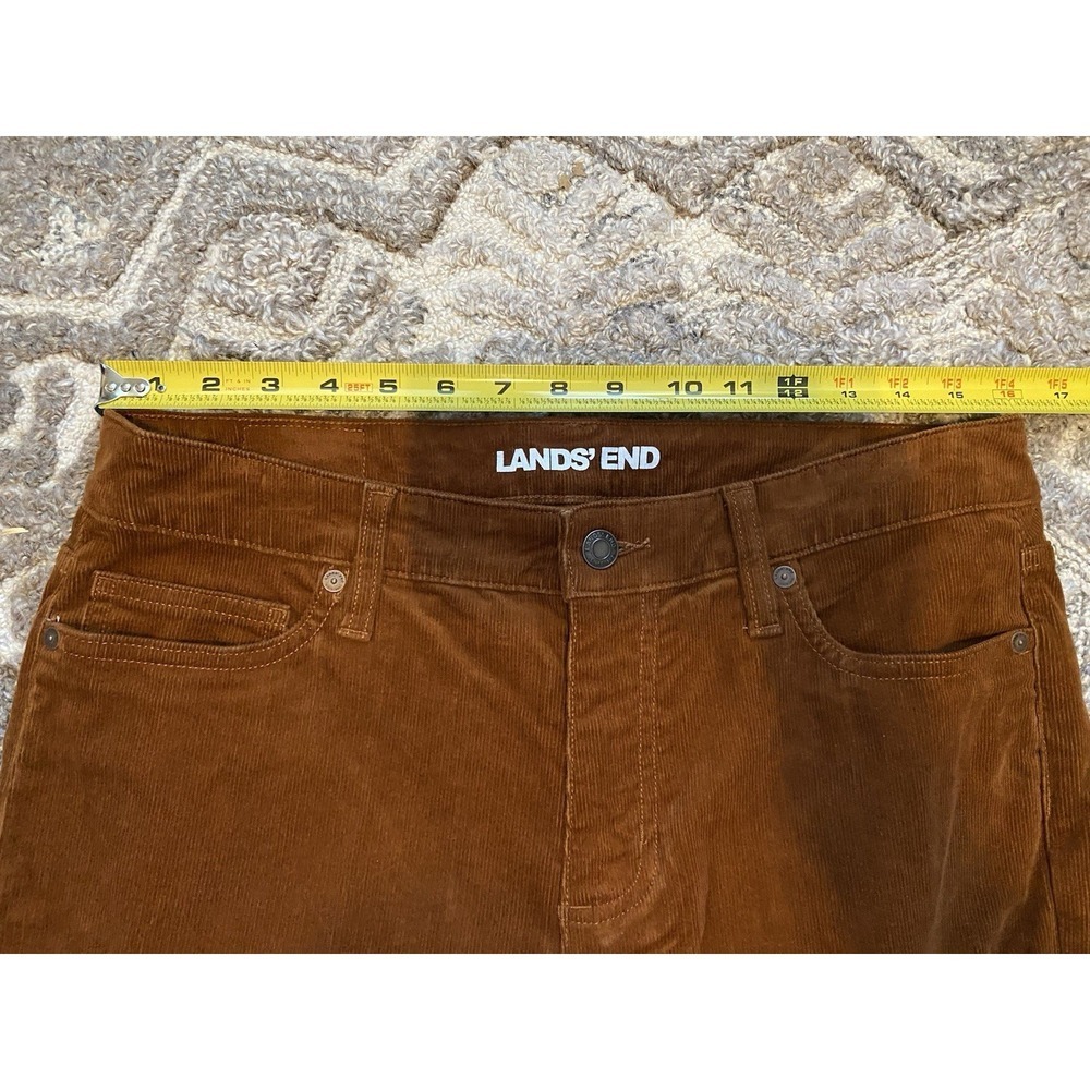 Lands' End Women's Fit Mid Rise Straight Leg Cord Pants Brown 10P 32 X 27.5 - Picture 5 of 8